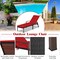 Costway Patio Rattan Lounge Chair Chaise Recliner Back Adjustable Cushioned Outdoor Red